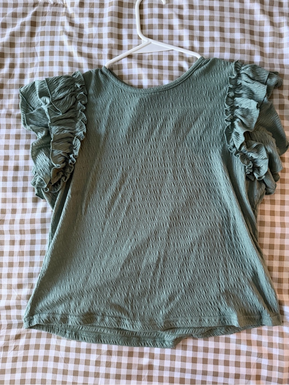 Women’s Ruffle Sleeve Top - Sage Green